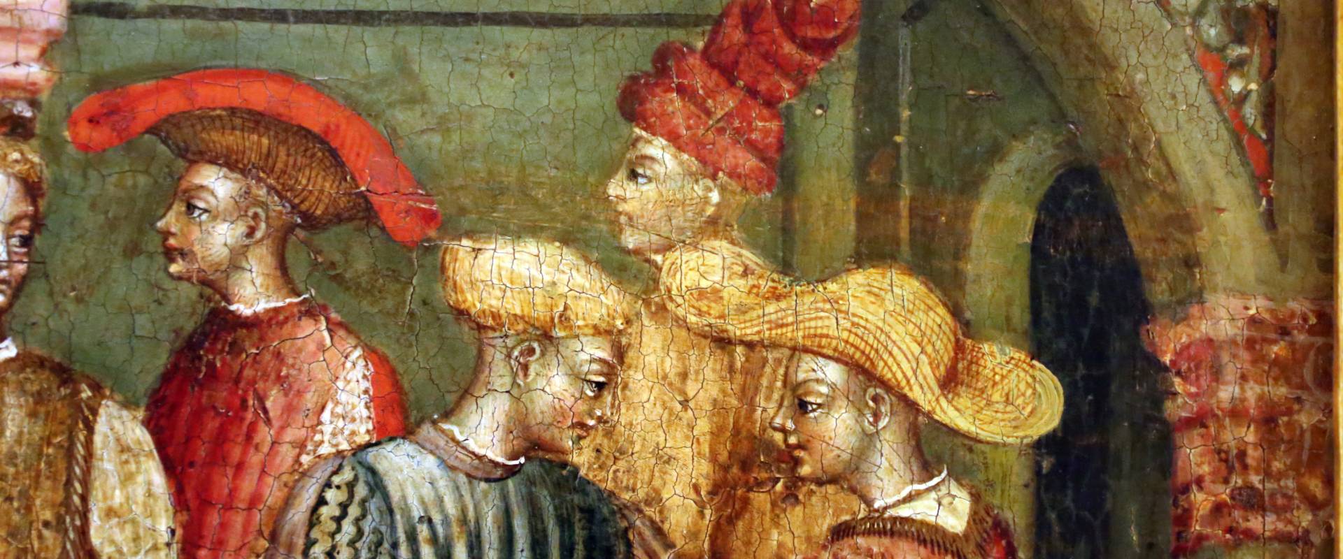 Secondo maestro di carpi, leggenda di san giovanni boccadoro (crisostomo), 1430 ca. 11 cappelli foto di Sailko